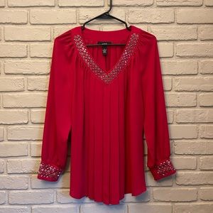 Red Alfani Detailed Blouse